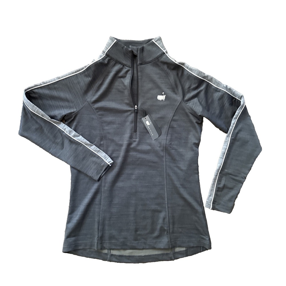 Masters August National Golf Quarter Zip Pullover Women S Gray Tech Active NWT